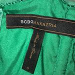 BCBGMAXAZRIA 100% Silk Emerald Green Jeweled Mini Dress Photo 7