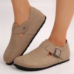 New. Women’s Suede Flat Loafers – Comfy Walking Travel Shoes Tan Size 11.5 Photo 0