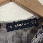 ZARA Sheer Burnout Velvet Mini Dress Geometric Print Puff Sleeve Size Small Photo 5