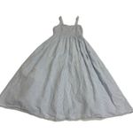 J.Crew  Dress Womens X Small Blue White Striped Linen Cotton Smocked Beach Midi Photo 2