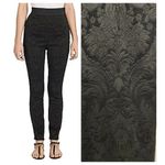 Dolce & Gabbana  BLACK TULIP JACQUARD SLIM STRETCH PANTS (IT/40) Photo 1