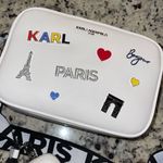 Karl Lagerfeld Maybelle Crossbody Bag Double Zip White With Pins Pouch NWT $228 Photo 5