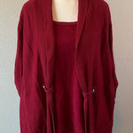 cj banks  One Piece Sweater + Cardigan Burgundy Size 1X Photo 0