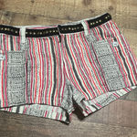 Free People Women's Shorts Sz 6 Striped Cotton Linen Blend Studs Festival Boho Photo 0