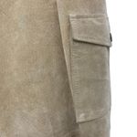 SILX Genuine Suede Cargo Pants Size 4 Tan Camel Leather Professional Clean Photo 9