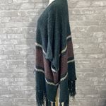 Free People  Striped Fringe Juno Boucle Poncho Sweater Photo 3