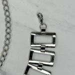 Open Back Geometric Silver Tone Metal Chain Link Belt One Size (OS) Photo 2