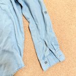 Style & Co  Lyocell Chambray Button-Down Blouse Roll Sleeves Small Photo 4