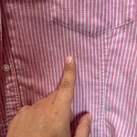 Riders By Lee  Pink and White Striped Shirt size XL long sleeve button up Photo 10