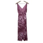 Lulus  Live In Harmony Tie-Dye Maxi Dress Sz S Mauve Pink Leg‎ Slit Open Back Photo 3
