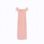 ZARA  - Top Stitched Midi Dress | Short Sleeve/Off The Shoulder - Pale Pink | NWT Photo 10