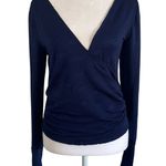 Free People dark blue long sleeve wrap crop top size M Photo 0