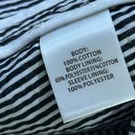 EUC LL Bean Signature‎ Striped Blazer Cotton Career Jacket Black White Womens 4 Photo 6