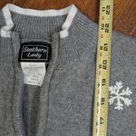 Southern Lady Sweater Vest Women Sz S Christmas / Winter Penguin embroidered Gray Photo 5