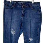 Lane Bryant Distressed Crochet Trim Girlfriend Crop Mid Rise Jeans Plus Size 18 Photo 2