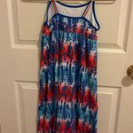 Red white and blue American flag summer beach dress Multiple Size 10 Photo 3