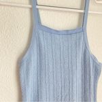 ZARA baby blue knit bodycon square neckline mini dress size S Photo 1