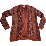 Forever 21  Orange Purple Knit Knitted Sweater Cardigan — Women's Size Small Photo 3