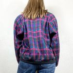 Vintage Purple & Pink Plaid Zip Up Jacket Purple Size L Photo 1