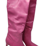 Sun Envy Pink Pleather Pointed Toe Stiletto High Heels Over The Knee Boots 8.5 Photo 0