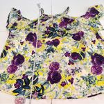 Torrid Purple Yellow Floral Chain Link Georgette Cold Shoulder Top 2X Photo 9