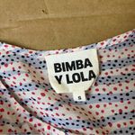 Bimba Y Lola Zebra Print Polka Dot Button Down Shirt Blue Photo 5