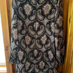 Paisley Print Long Sleeve Mini Dress Bohemian Festival Xhilaration Woman's Black Size undefined Photo 0