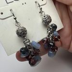 Loft Blue Purple Bead With Rhinestone Silver Tone Pierced Earrings NWT $14.99 Photo 4