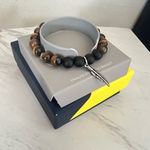 Nautica  Tiger Eye Beaded Feather Charm Bracelet, Uni‎ Sex, Brown/Black, NWT Photo 2