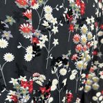 Downeast Womens Black Velvet Floral Long Sleeve Button Midi Dress sz S Cottage Photo 3