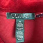 Lauren Ralph Lauren Women’s Medium Velvet Crest Zip Jacket Rich Red Glam Street Photo 2