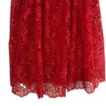 Anthropologie  Ruffle Strap Corset Lace Mini Dress Lipstick Red Size XS NEW Photo 7