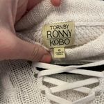 Torn By Ronny Kobo  white lace up ruffle sweater Photo 5