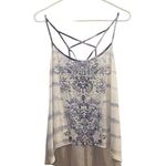 Miss Me Vtg Y2K silver embellished Racer back Strappy Tie dye Sheer Tank Top Photo 2