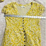 Wish  Golden Bloom Dress Women's Large Yellow Mini V-Neck Puff Sleeve Ruffle RTR Photo 8