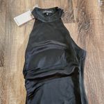 Retrofête Retrofete Sab Dress Black Maxi Halter Satin Size XXS NWT Sleeveless Slit Photo 4