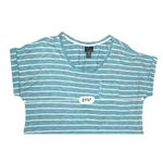 Oh Baby by Motherhood Blue Stripe Jersey Distressed Maternity T Photo 4