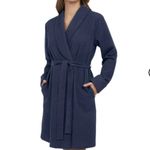Lands' End NWT  Women’s Waffle Robe Navy Blue Size M Spa knee length Photo 1