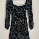 Altar'd State Altar’d State black dark floral long sleeve ruffle faux wrap mini dress size S Photo 0