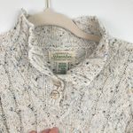 st. john's bay Vintage Womens M Beige Marled Cable Knit Thick Sweater Fisherman Photo 5