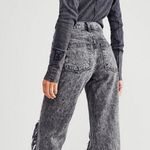 Free People Bottlerocket Grey Maggie Mid Rise Distressed Edgy Straight Leg Jeans Photo 1