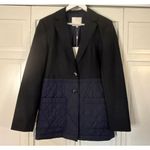 Tibi NWT navy quilted combo blazer size 4 Photo 4