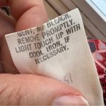 Vintage 70s Red Floral Pleated Knee Length Skirt Womens 16 Sheer Boho Peasant Pink Photo 7