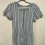 Polagram Grey Striped Jumpsuit- Medium Photo 1