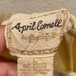 APRIL CORNELL FOR CORNELL STRAW Beige White Embroidered Button Down Long Skirt Size L Photo 1