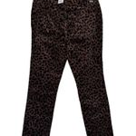 Ann Taylor  Loft Size 8P Modern Straight Animal Print Velvet Pants NWT Photo 4