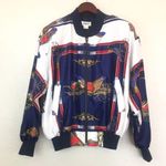 Vintage 80s 90s Scarf Bomber Jacket Blue Photo 5