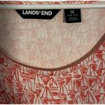 Lands' End New! Pink and White Sailboat Fit and Flare Size 1X(14W-16W) Photo 2