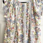 Covington Floral Print Top Lace Trim Casual Blouse Cottagecore M Fairycore Linen Photo 4