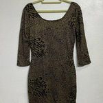Cecico  Gold Cheetah Print Bodycon Dress Sz L Photo 0